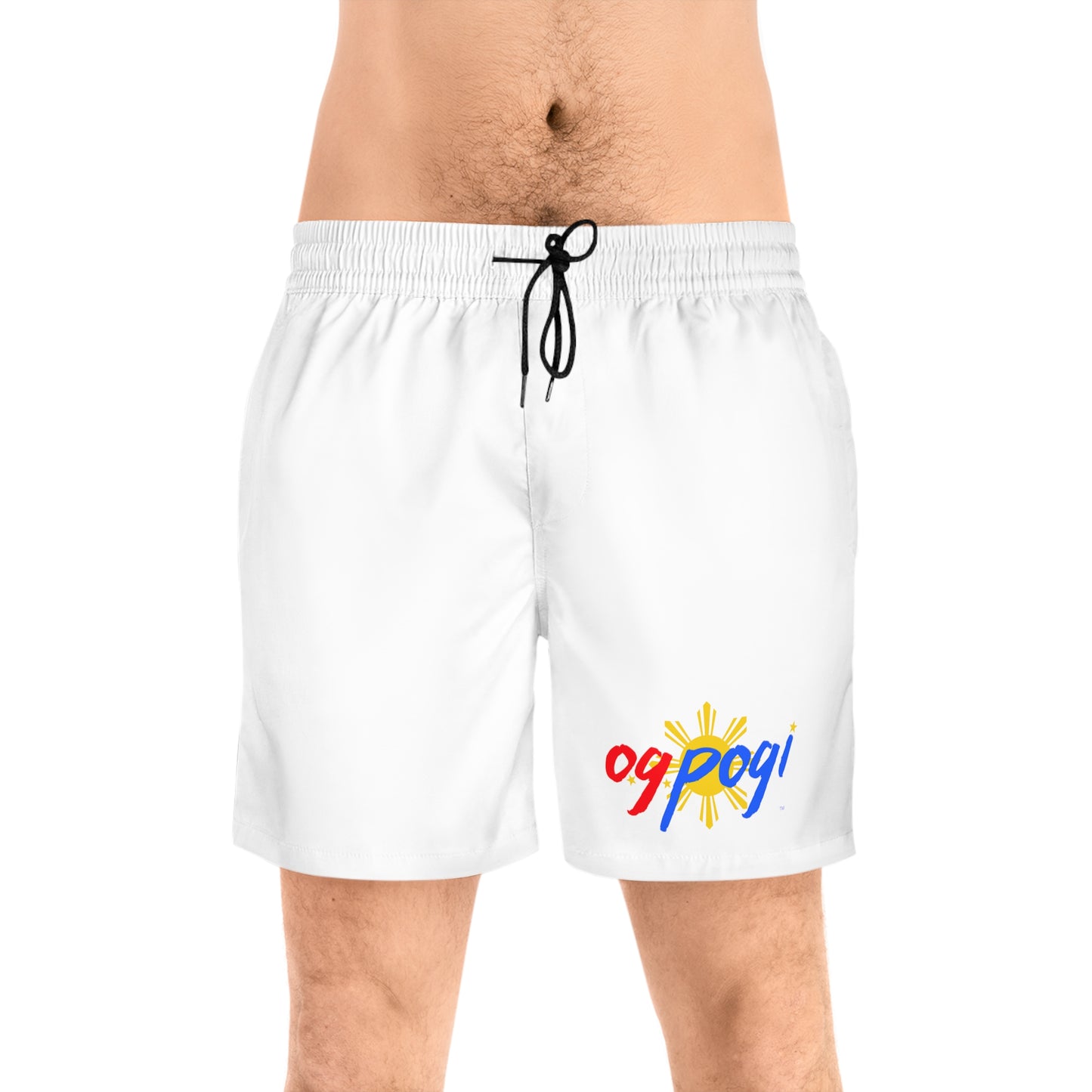 OG Pogi - Men's Mid-Length Swim Shorts (White)