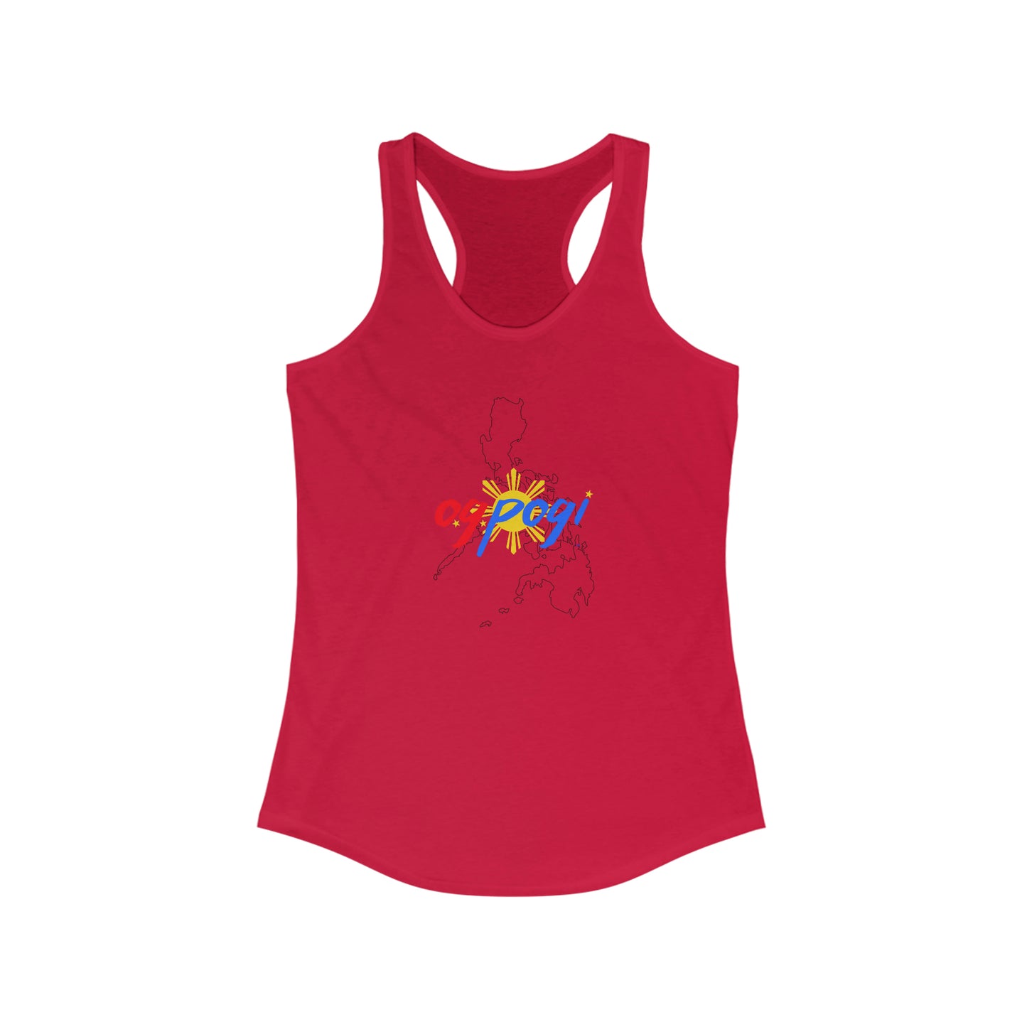 Philippines OG Pogi (black border) - Women's Ideal Racerback Tank