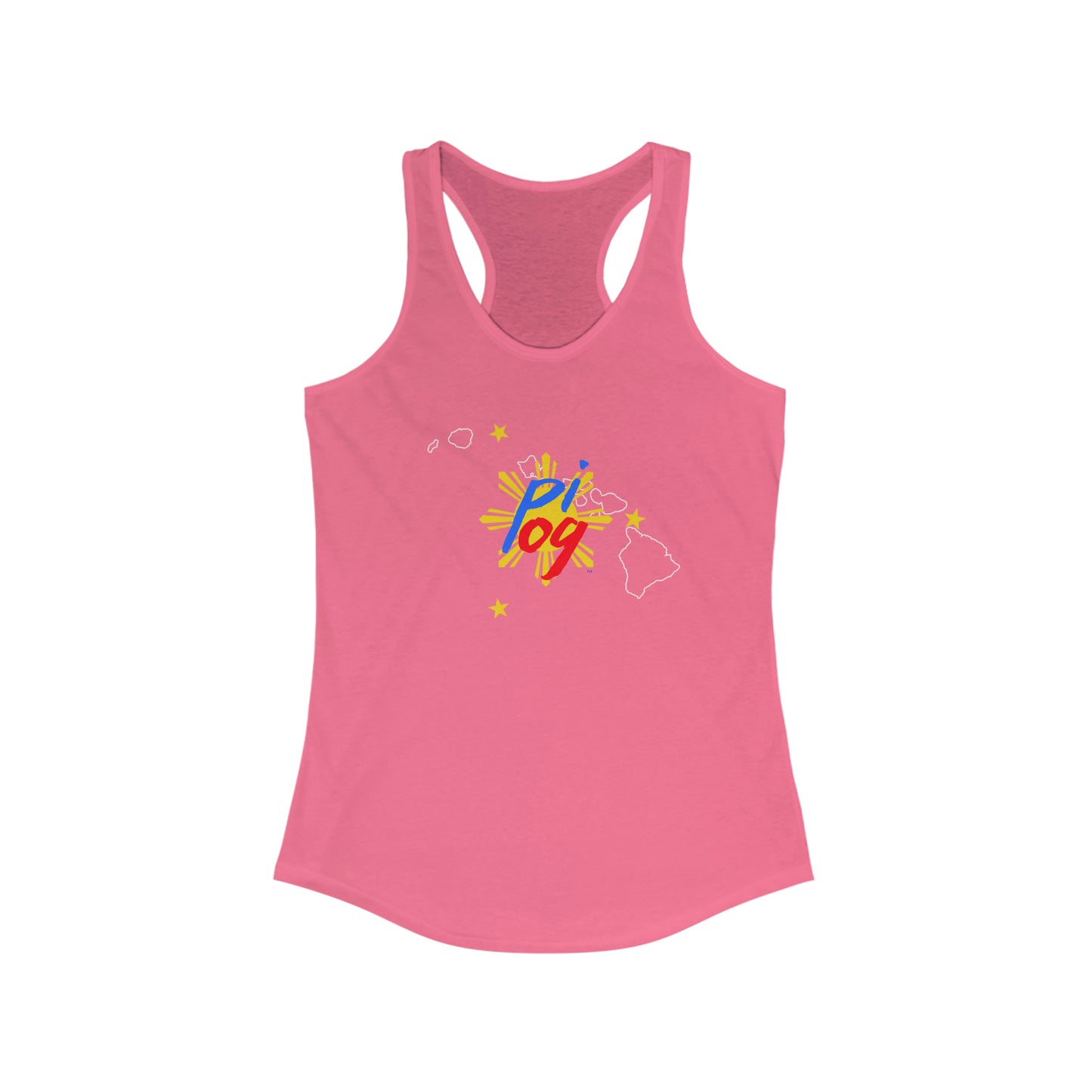 Hawaii PI OG (white border) - Women's Ideal Racerback Tank