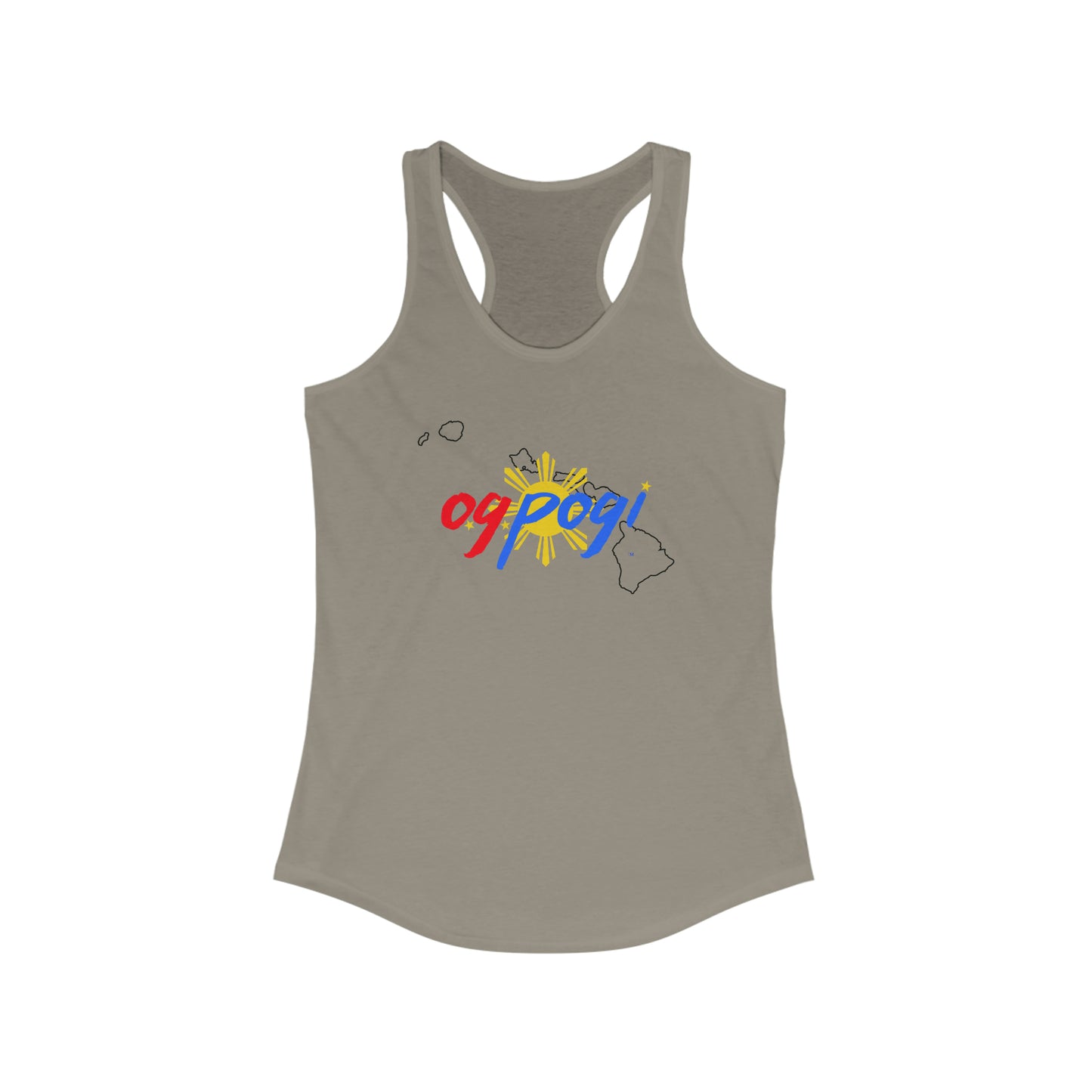 Hawaii OG Pogi (black border) - Women's Ideal Racerback Tank