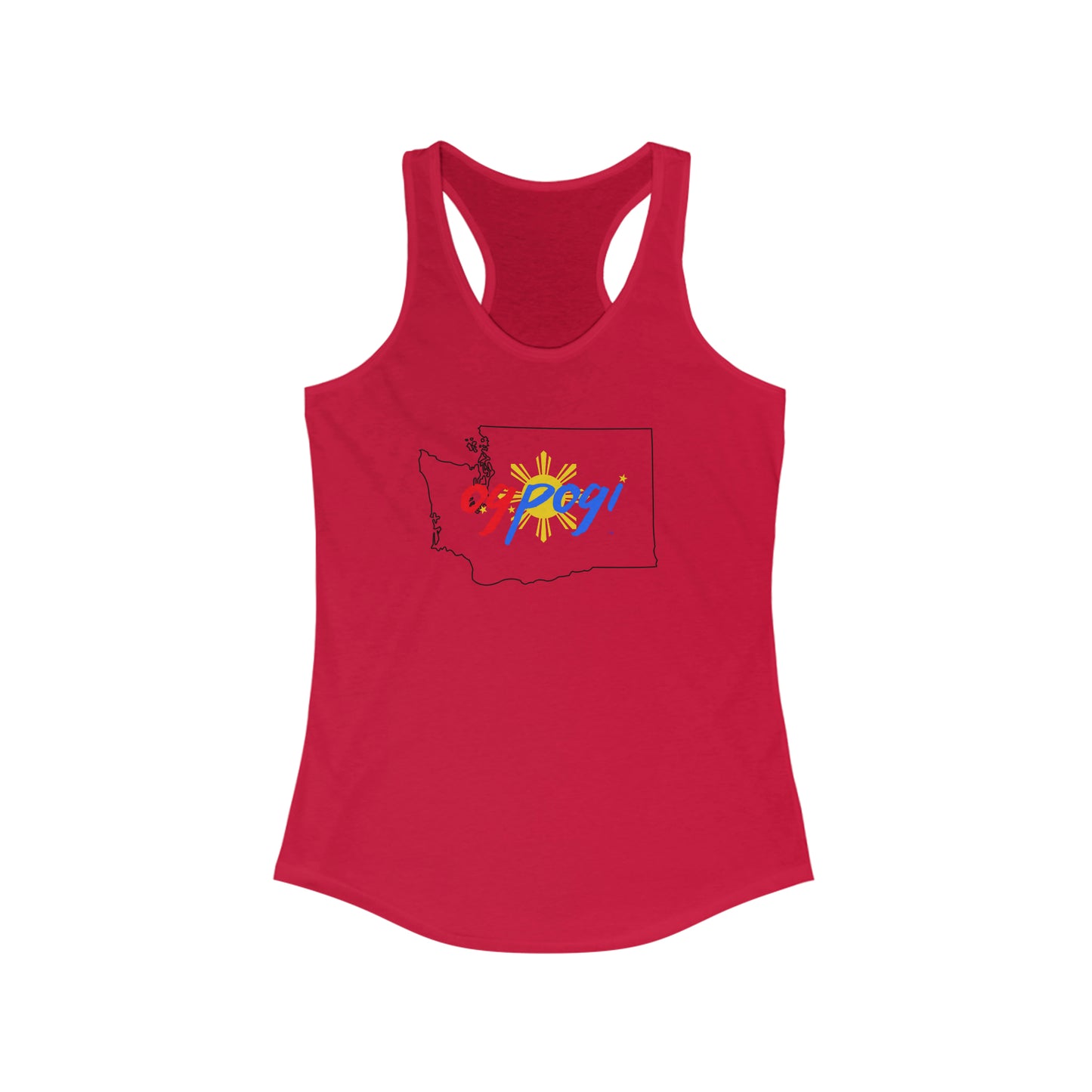 Washington OG Pogi (black border) - Women's Ideal Racerback Tank