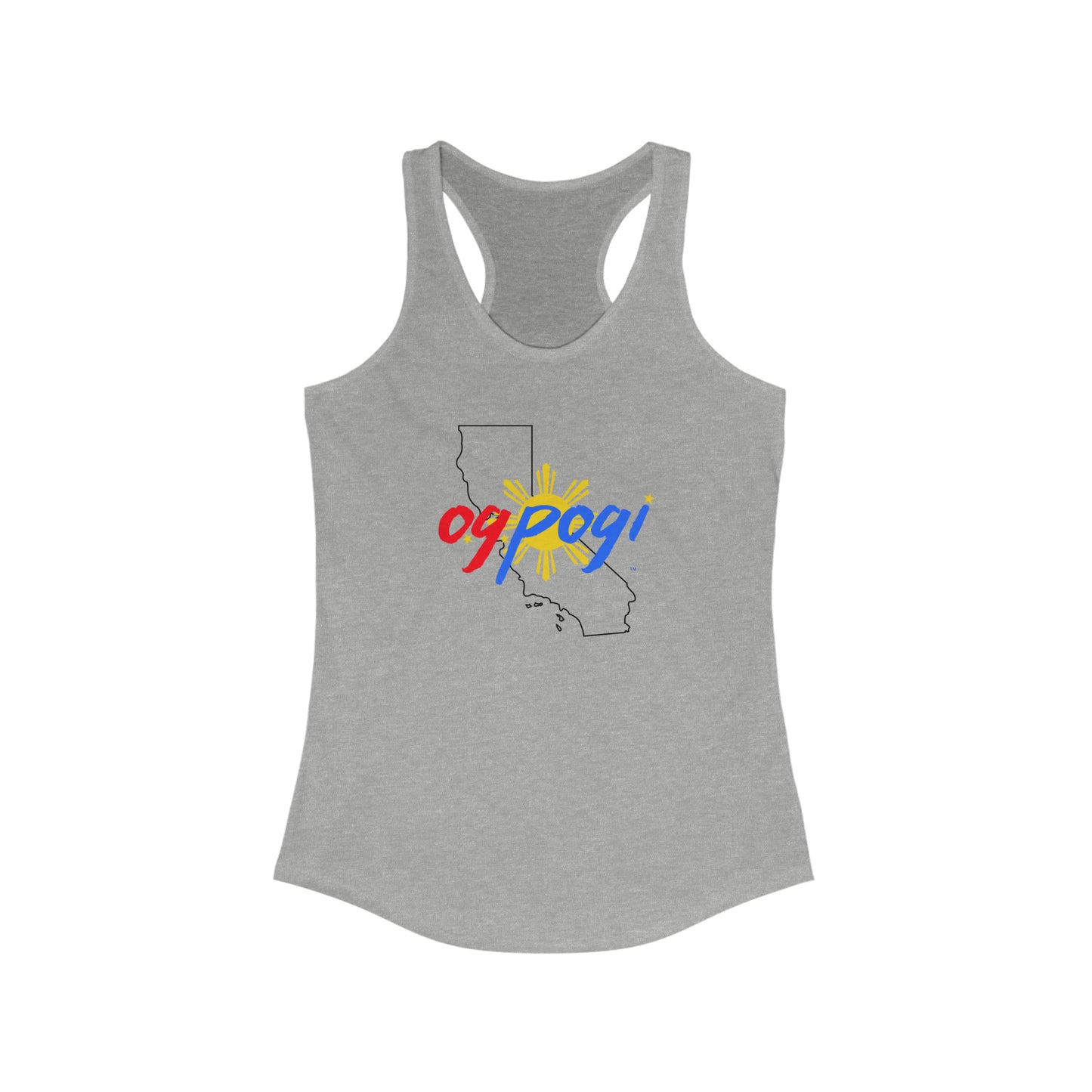 California OG Pogi (black border) - Women's Ideal Racerback Tank