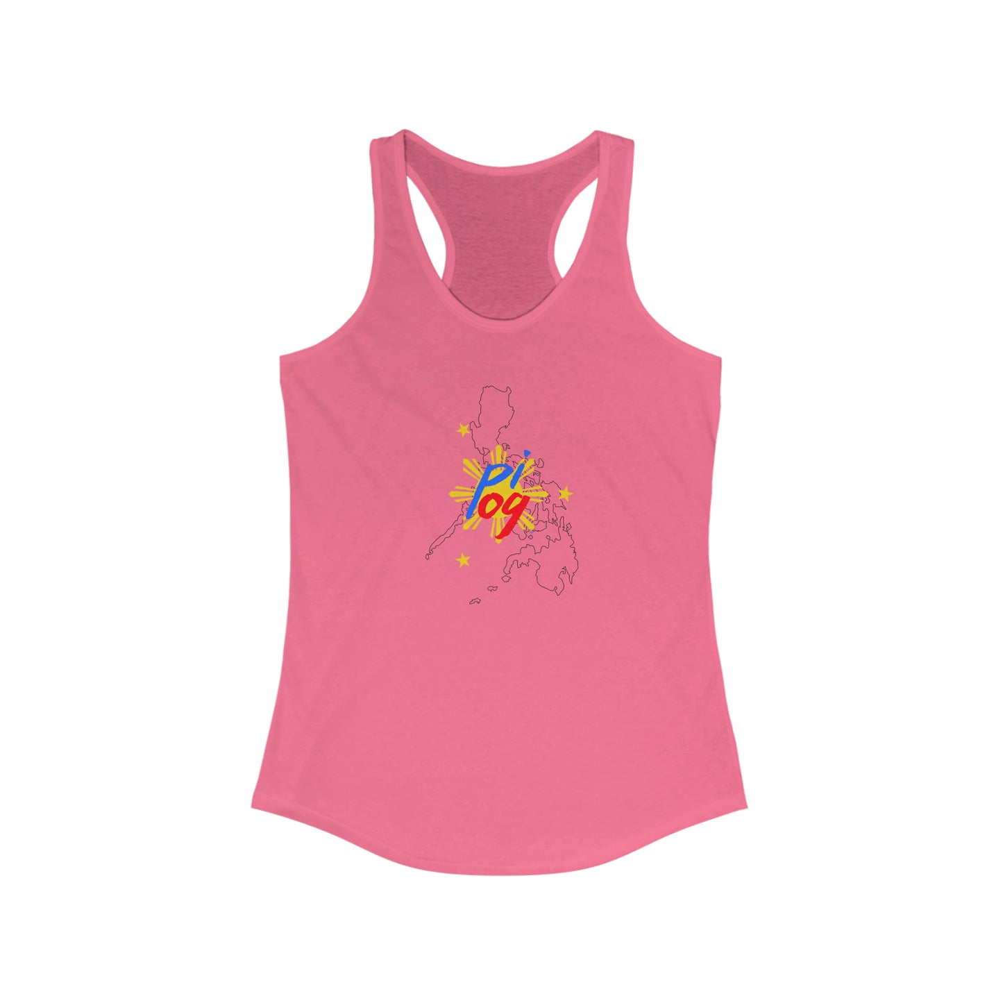 Philippines PI OG (black border) - Women's Ideal Racerback Tank