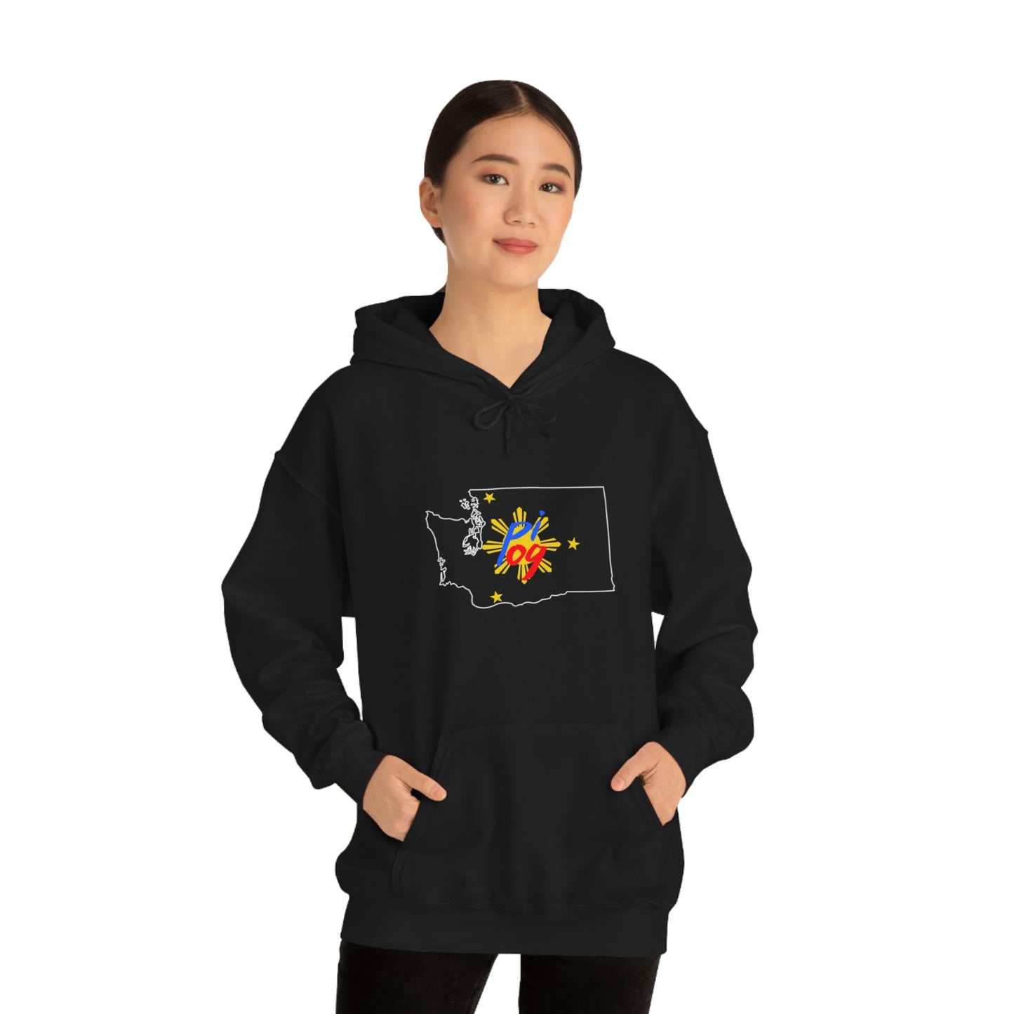 Washington PI OG (white border) - Unisex Heavy Blend Hooded Sweatshirt