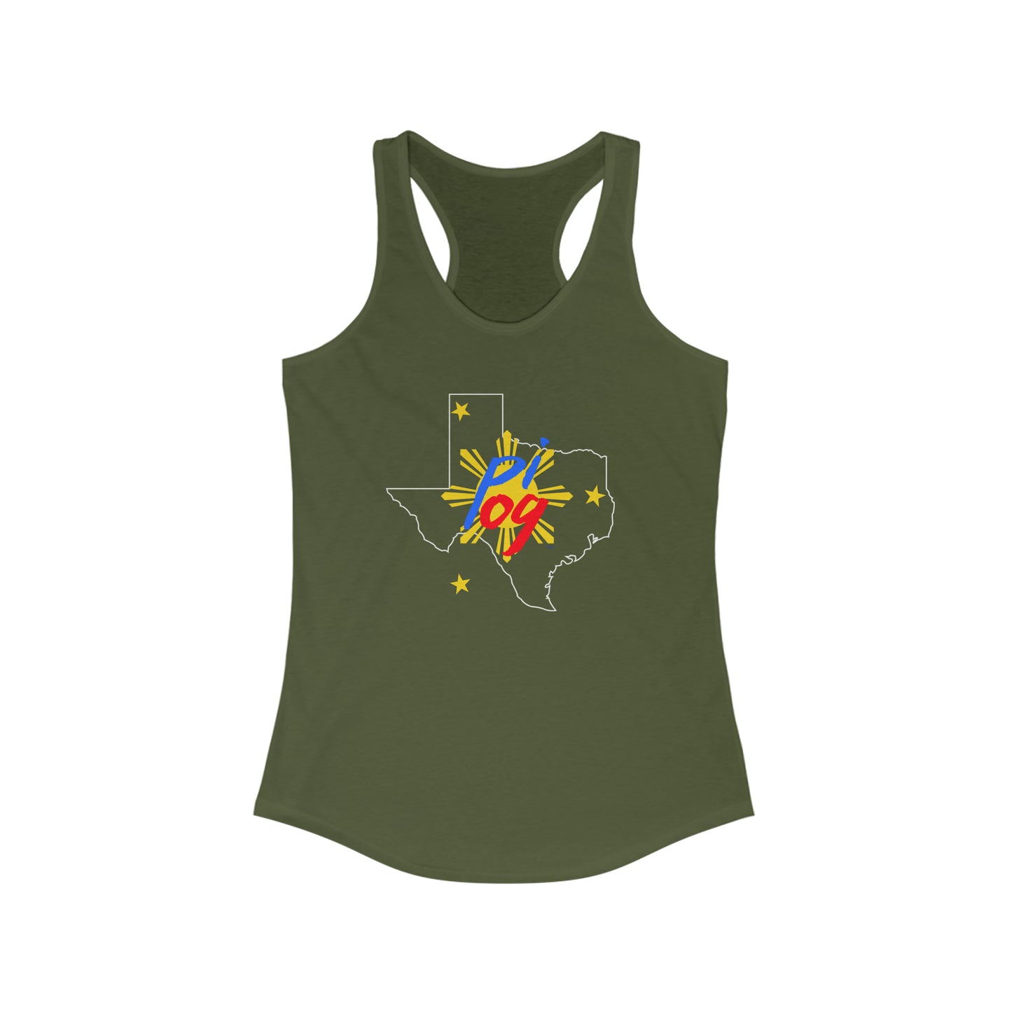 Texas PI OG (white border) - Women's Ideal Racerback Tank