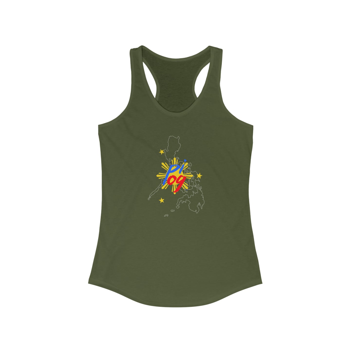 Philippines PI OG (white border) - Women's Ideal Racerback Tank