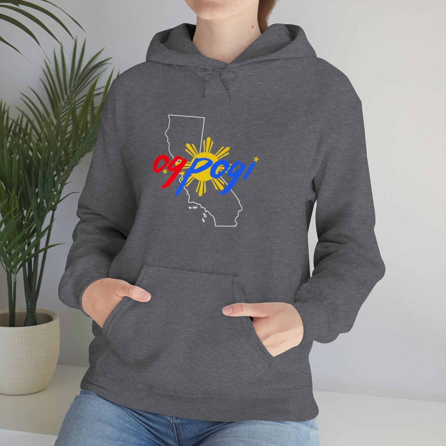 California OG Pogi (white border) - Unisex Heavy Blend Hooded Sweatshirt