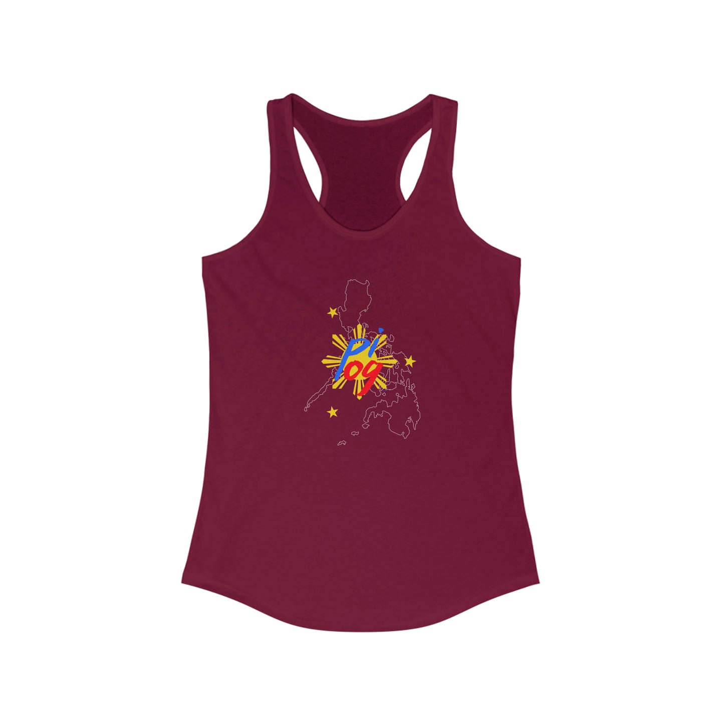 Philippines PI OG (white border) - Women's Ideal Racerback Tank