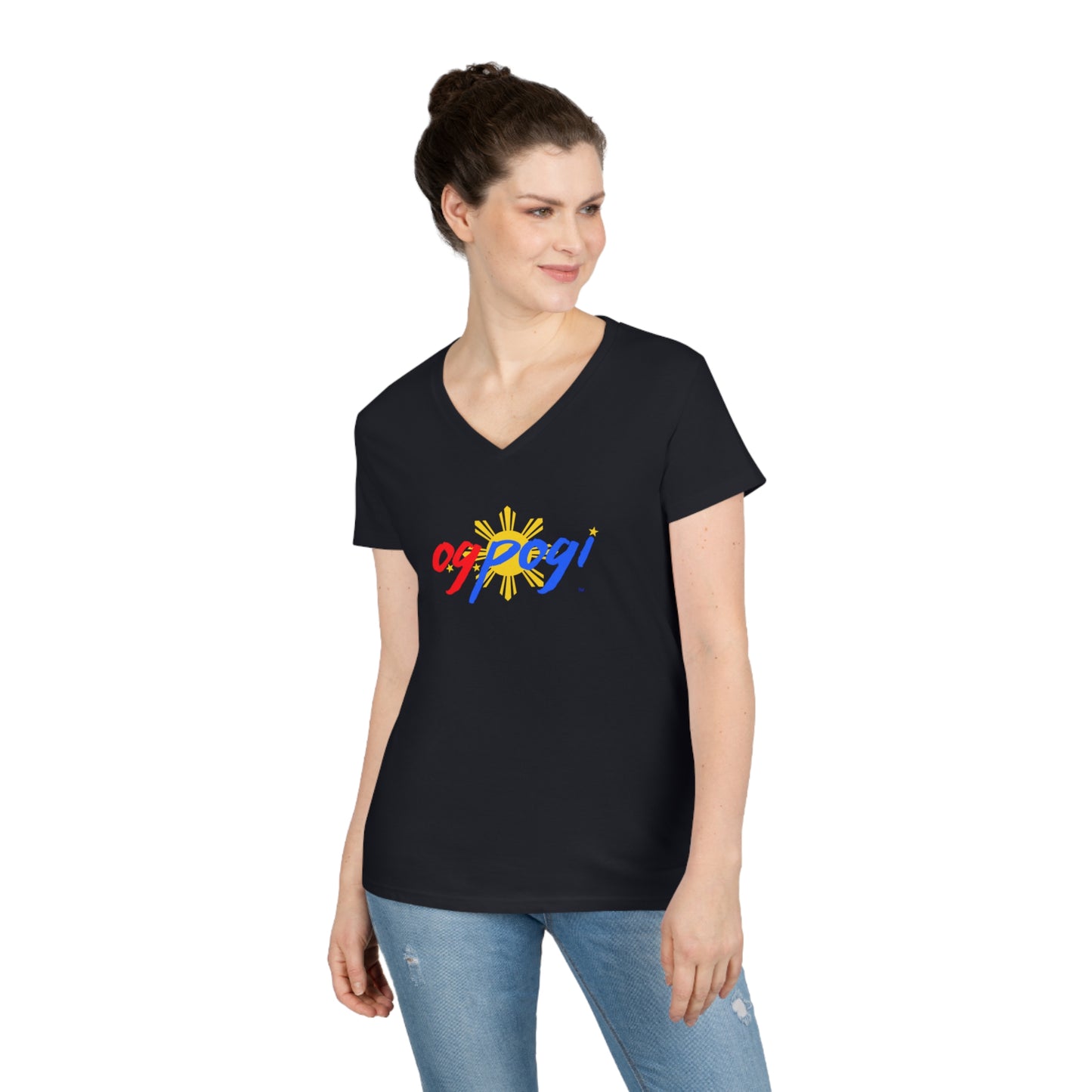 OG Pogi - Ladies' V-Neck T-Shirt