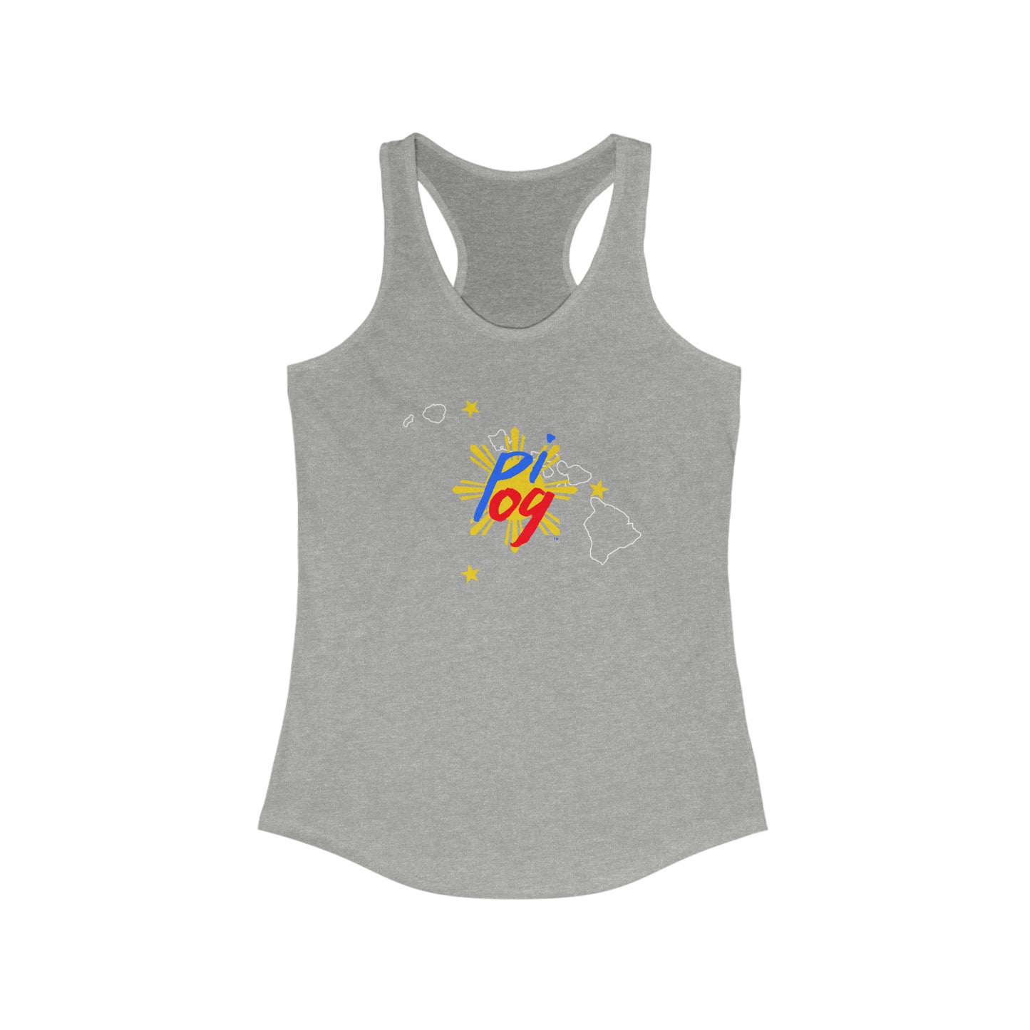 Hawaii PI OG (white border) - Women's Ideal Racerback Tank