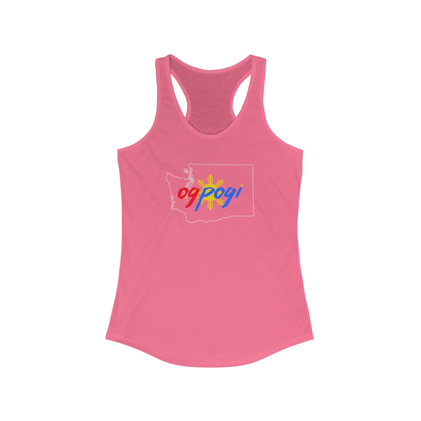 Washington OG Pogi (white border) - Women's Ideal Racerback Tank