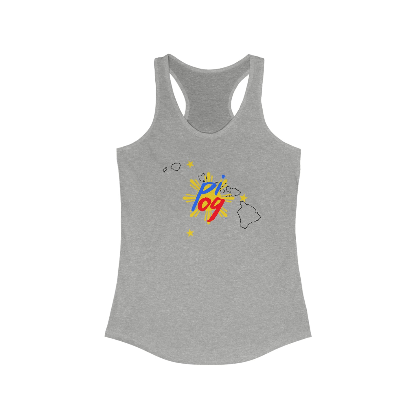 Hawaii PI OG (black border) - Women's Ideal Racerback Tank