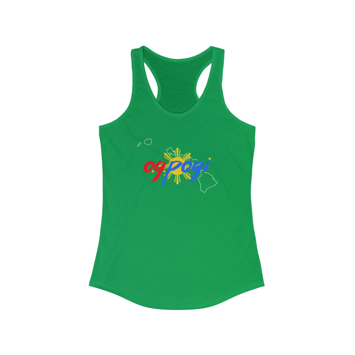 Hawaii OG Pogi (white border) - Women's Ideal Racerback Tank