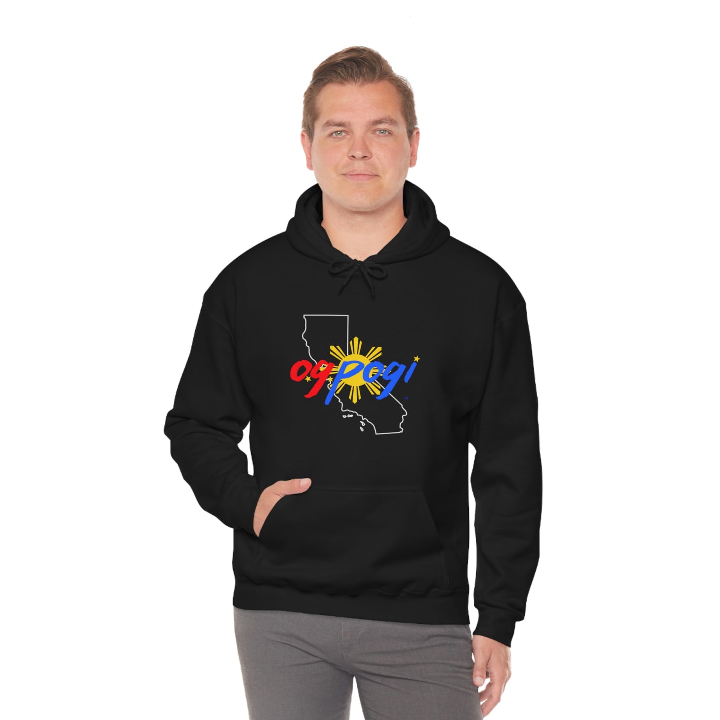 California OG Pogi (white border) - Unisex Heavy Blend Hooded Sweatshirt