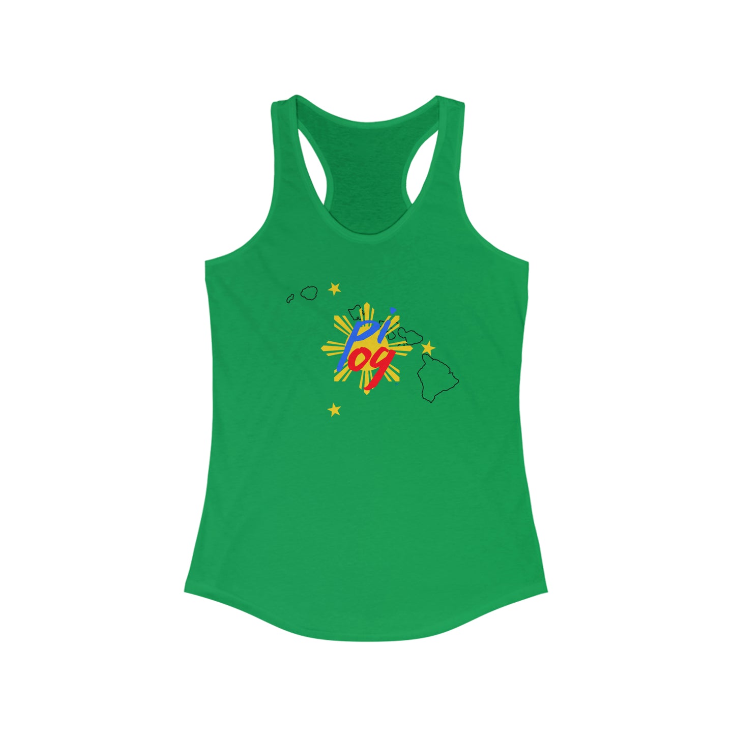 Hawaii PI OG (black border) - Women's Ideal Racerback Tank