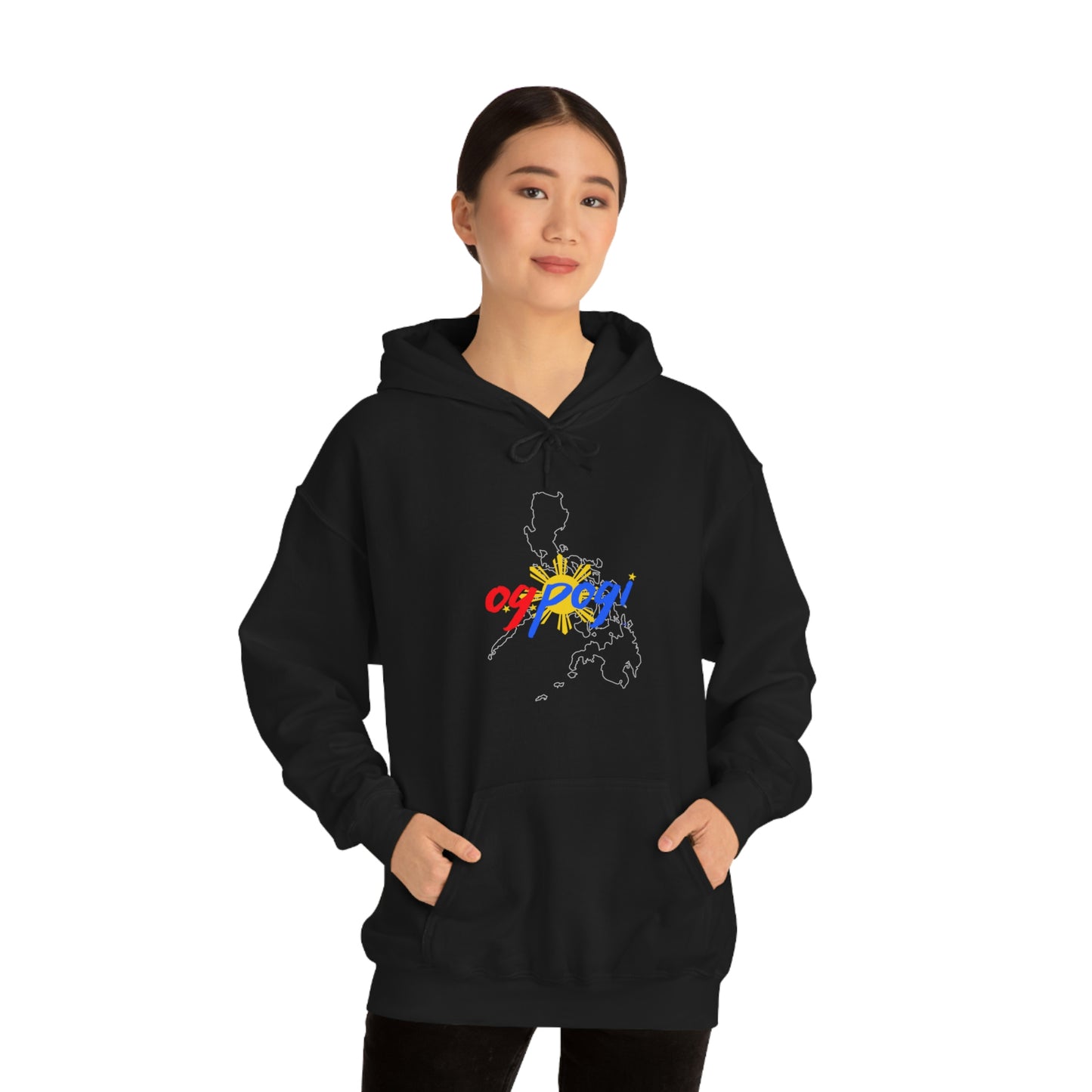 Philippines OG Pogi (white border) - Unisex Heavy Blend Hooded Sweatshirt