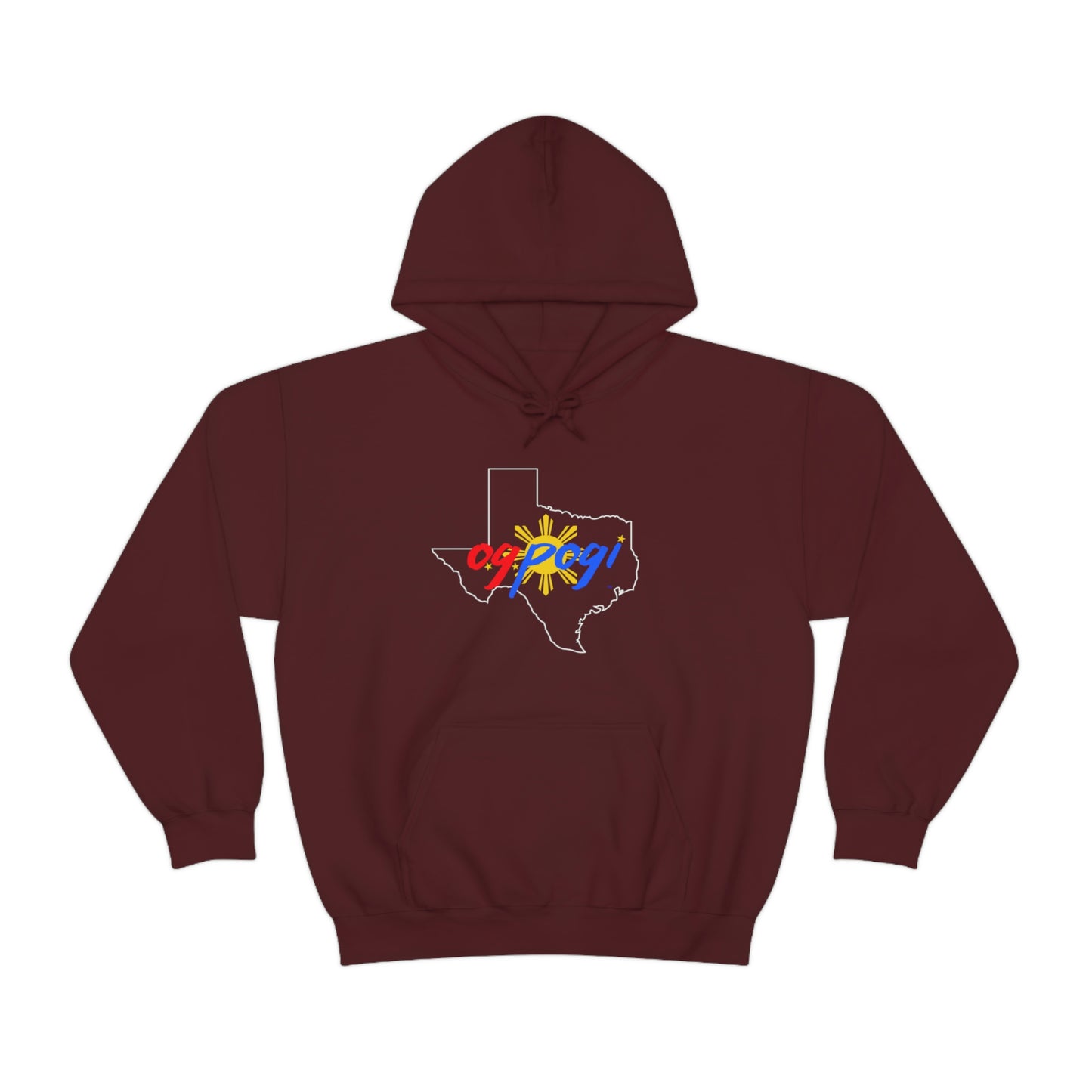 Texas OG Pogi (white border) - Unisex Heavy Blend Hooded Sweatshirt